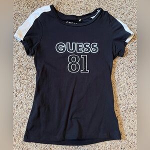 Black and white women’s bedazzled medium Guess shirt